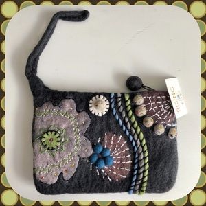 Handmade Wool Wristlet - Artisan Embroidered